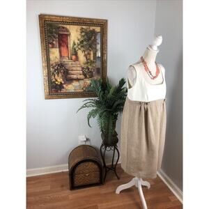 Necessary Objects By Ady Gluck Frankel 1X Light Brown Beige Sleeveless Pleated